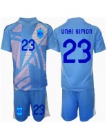 Otroške Nogometnih dresov Španija Unai Simon #23 Vratar Domači EP 2024 Kratki rokavi (+ hlače)